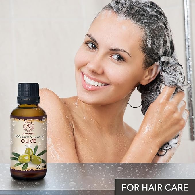 Olive Oil Extra Virgin 1.7 Fl Oz - 100% Pure Unrefined - Best for Hair - Skin - Nails - Lips - Face - Body - Scalp - Great for Beauty - Massage Oil Base - Spa - Olive Oil Cold Pressed - Glass Bottle