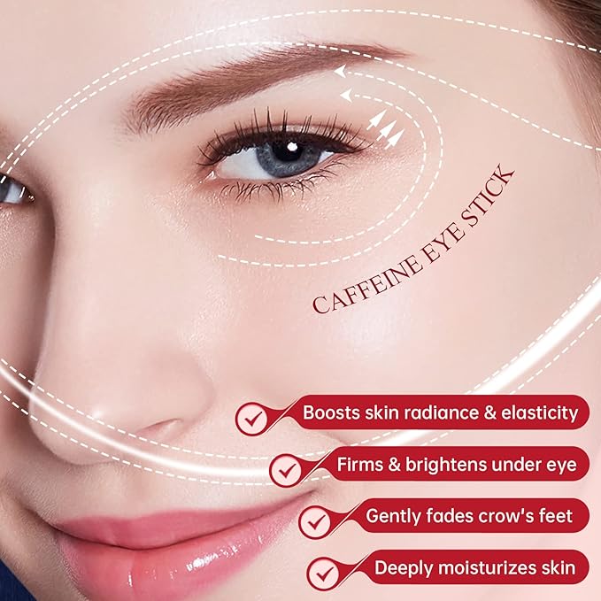 Eye Stick - Anti Wrinkle Eye Cream for Puffy Eyes, Dark Circles, Eye Bags, Crows Feet, Wrinkles,Reduces Wrinkles Saggy Skin Puffy Eyes (Caffeine 2Pack)