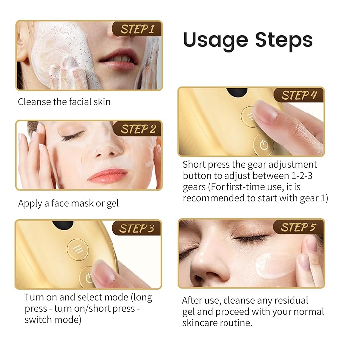 Microcurrent Facial Device for Face Lift and Tightening with Red Light Therapy and Warmth Facial Massager