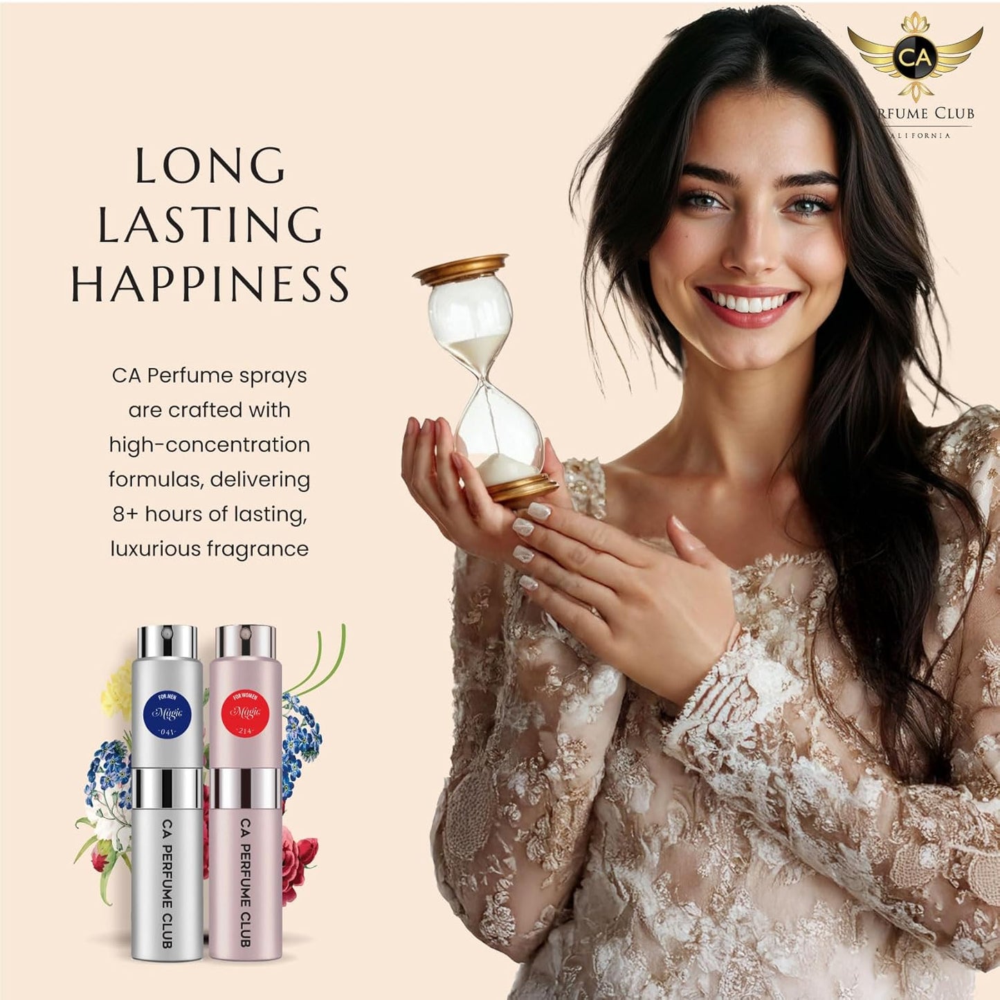 CA Perfume Impression of Bright Crystal For Women Replica Version Fragrance Dupes Eau de Parfum Spray Refillable Atomizer Bottle 0.27 Fl Oz/ 8ml