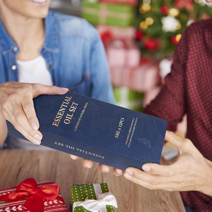 Essential Oils by SACATR Natural Essential Oil Set -12 Essential Oils Gift Set for Diffuser, Massage, Fragrance Oil Scent for DIY Candle and Soap Making (12 * 5ML)