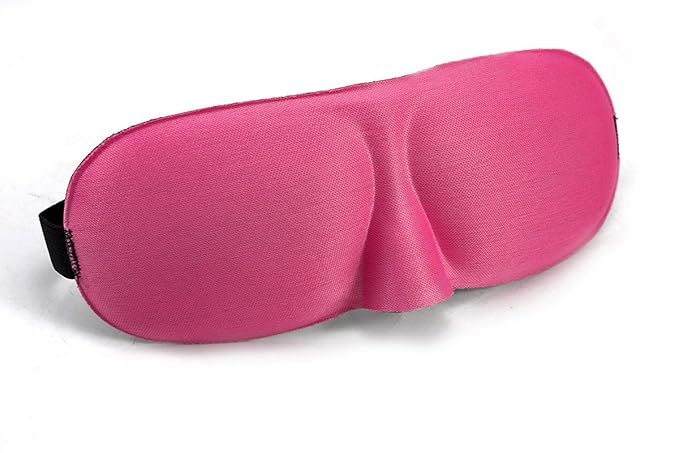Deluxe Comfort Blink Safe 3D Protective Eye Sleep Mask - Light-Weight - Adjustable Strap - Breathable Polyester - Sleeping Mask, Pink