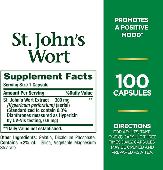 Nature's Bounty St. John’s Wort 300mg 100 Capsules