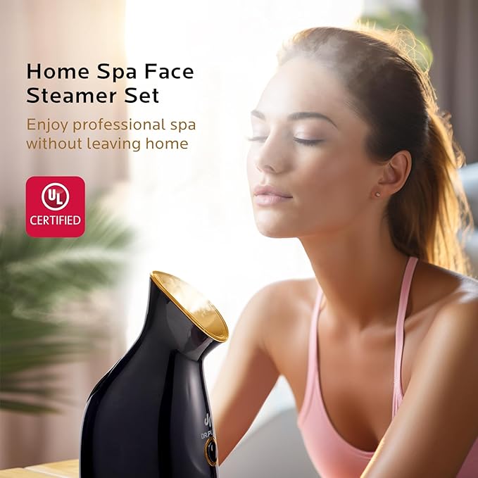 Nano Ionic Facial Steamer- Professional Smart Face Steamer Machine, Hot Mist Hydrating Moisturizing Skin Unclogs Pores Humidifier for Women Men Face Sauna Home Spa Quality(Green)