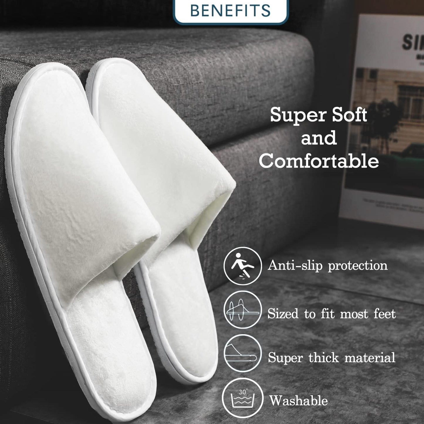 6-10 Pairs Spa Slippers, Non Slip Disposable Slippers For Guest, Washable Reusable, Which Can Be Used As Women Men, House, Indoor, Bathroom, Bedroom, Hotel, Bride Slippers