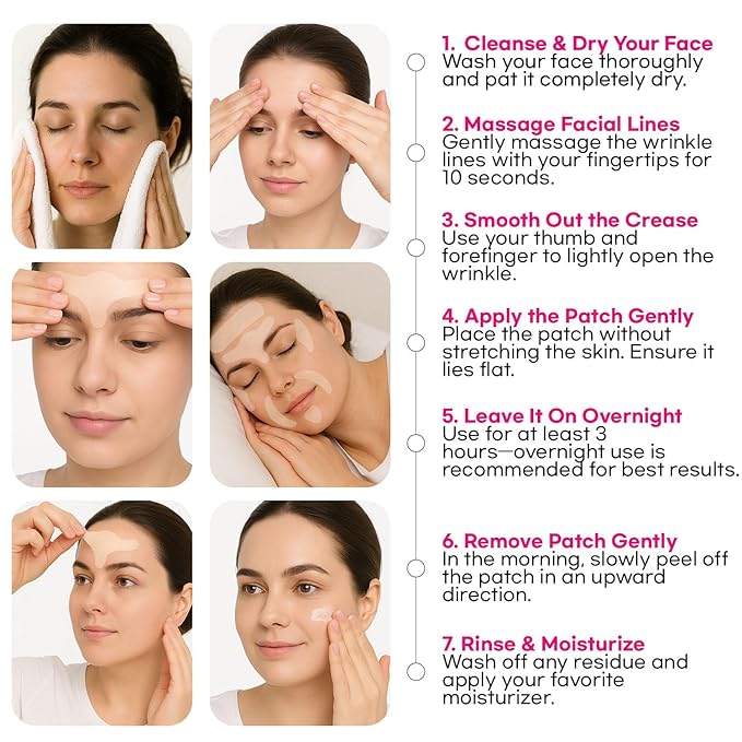 (BUNDLE) Facial and Forehead Wrinkle Patches: Face Wrinkle Treatment for Forehead, Smile Line, Under Eye- Anti Wrinkle Patches