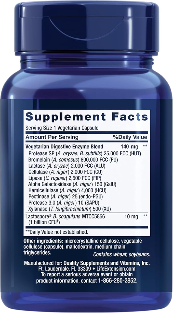 Life Extension Enhanced Super Digestive Enzymes 60 Vegetarian