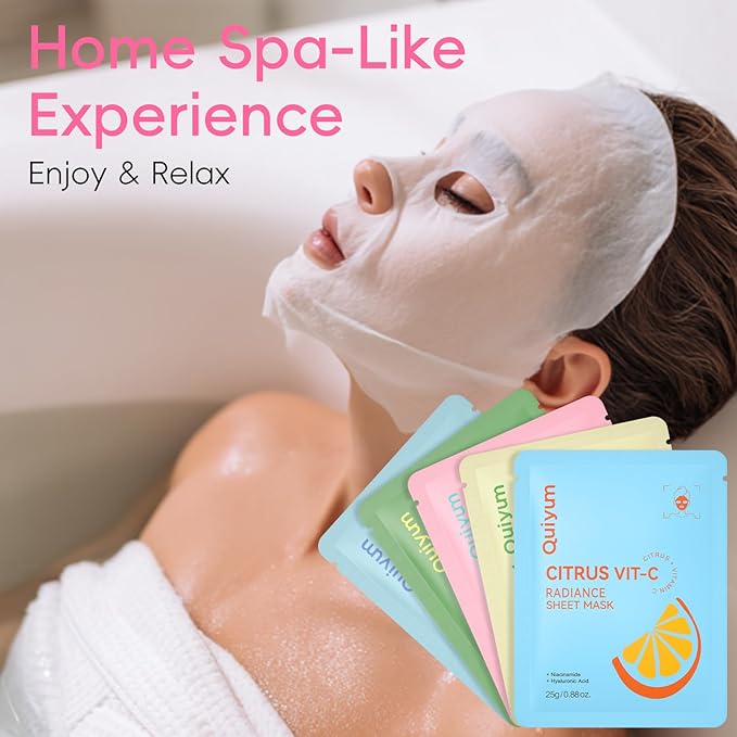 Fruit Face Masks Skincare, Facial Masks for Women, Skin Care for Teens Girls 10-12, Sheet Masks Beauty with Natural Ingredients, Moisturize & Soothe for All Skin Type, Birthday Party Spa Gift 25 Pack