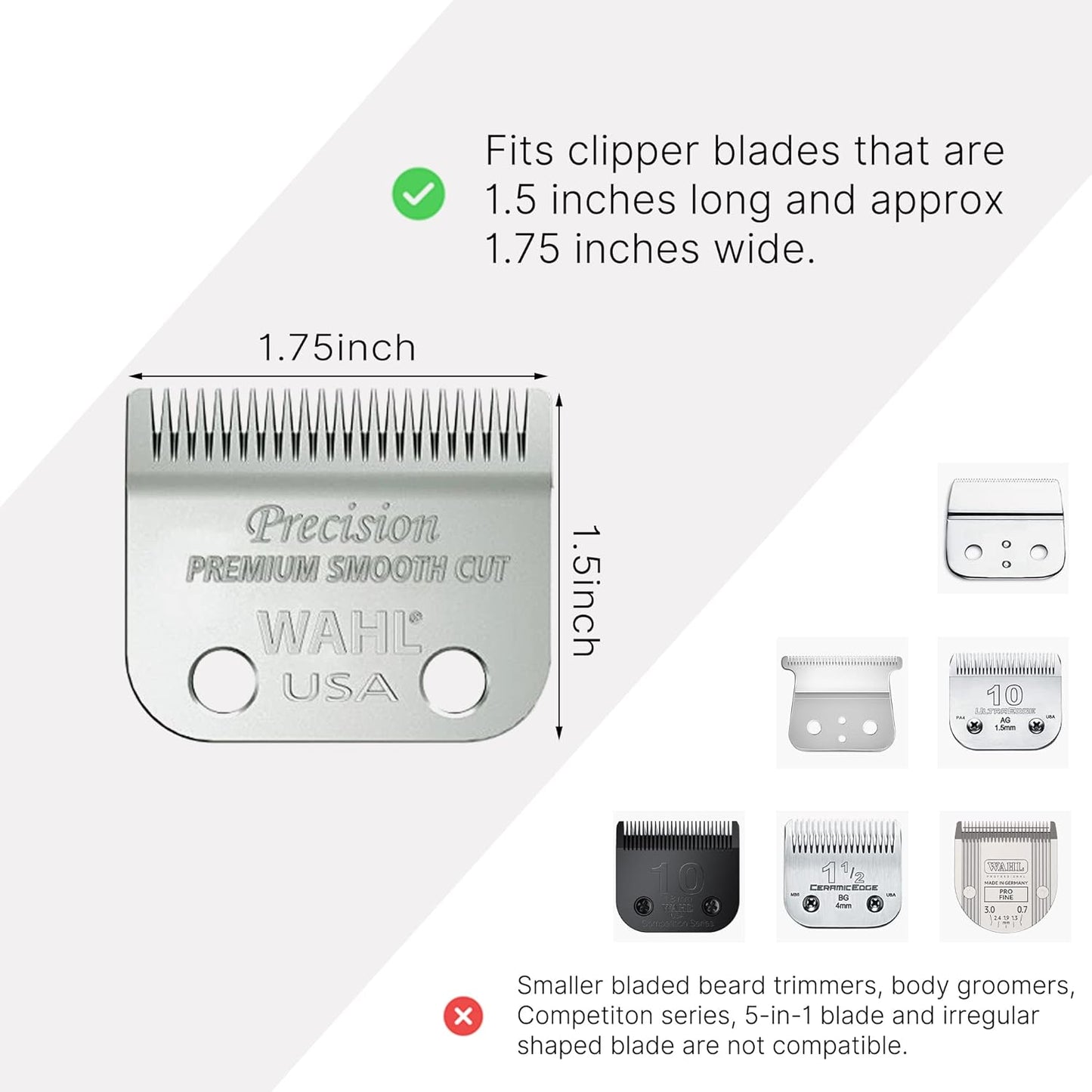 Clipper Guards Compatible with Wahl 10 12 14 16 18 20 Hair Clipper Guards 6pcs Extra Long Clipper Guard Attachments 2.5 Inch Clipper Guides Multiple Sizes Universal 2.5", 2.25", 2", 1.75", 1.5", 1.25"