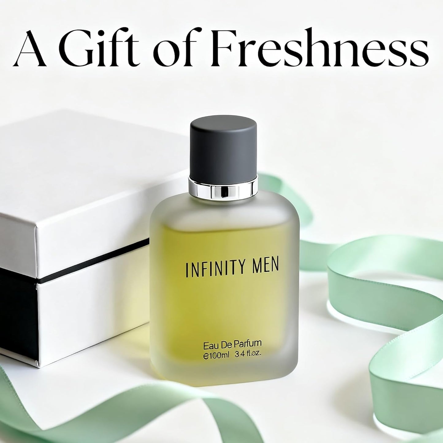 Infinity Men's Cologne 3.4FL OZ Eau De Toilette With Notes of Mandarin, Sage, Cedarwood & Amber – Long Lasting Fragrance for All Day Used