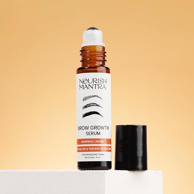 Nourish Mantra Eyebrow Growth Serum | Formulated with Redensyl, Biotin, Peptides & Amino Acids | Natural Eyebrow Serum and Enhancer for Thicker Brows | Brow Enhancing Serum 10 ml