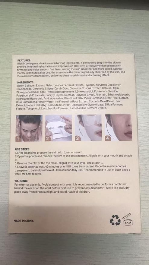 Collagen Face Mask, Face Masks Skincare for Women Men - Travel Essentials, Overnight Face Mask, 32g x 4ea