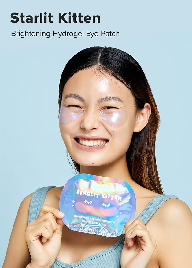 I DEW CARE Hydrogel Eye Patch - Starlit Kitten (5 EA) + NOONI Korean Facial Clenaser - Snowflake Whipping Cleanser 5.07 Fl Oz Bundle