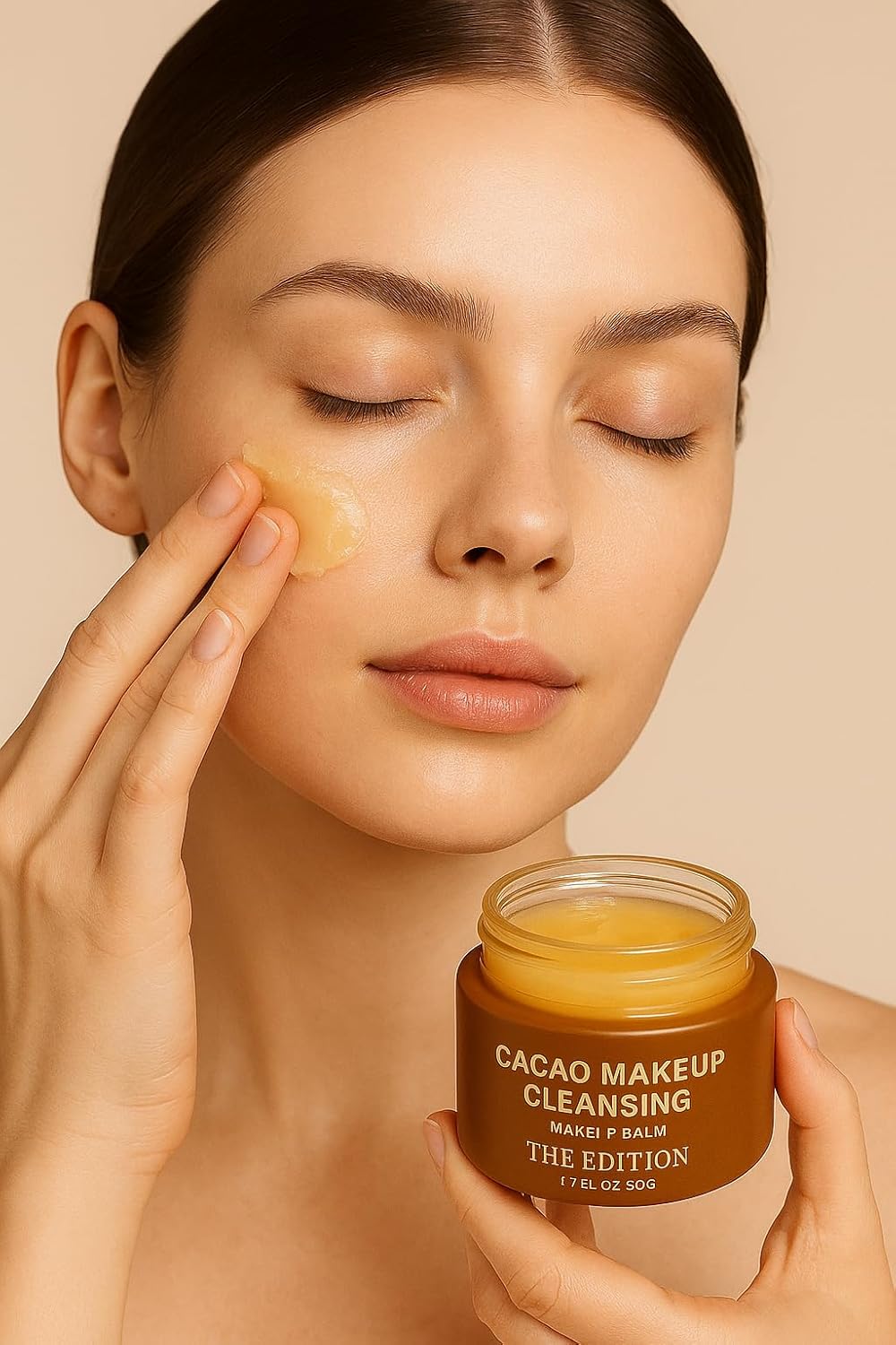 The Edition Cacao Balm Makeup Remover & Cleansing Balm – Gentle Face & Eye Makeup Cleanser for Waterproof Makeup, Hydrating Skincare for All Skin Types, 50g