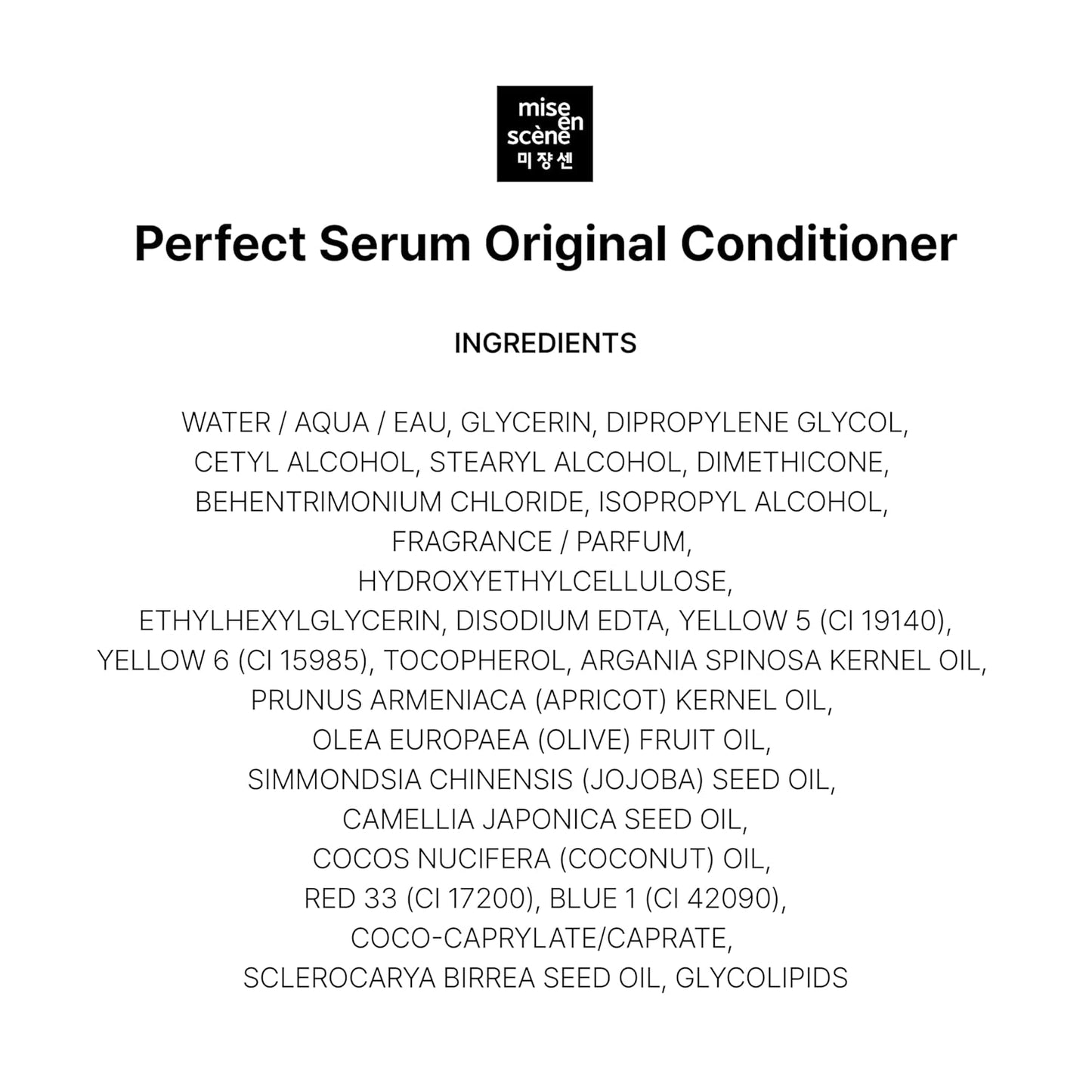 Mise En Scene Perfect Serum Original Conditioner For Damaged Hair, Nutrient Care With Argan Oil, Containing Jojoba-Seed-Oil For Smooth, Glossy Texture, 22.99 Fl. Oz.