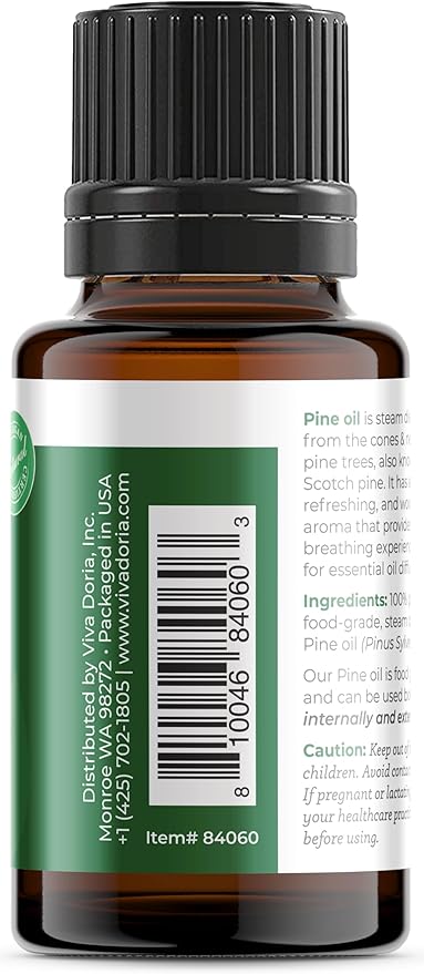 Viva Doria Pine Needle Essential Oil, 100% Pure, Natural, Pine Essential Oil, Undiluted, for Aromatherapy | Food Grade, 15 mL (0.5 Fluid Ounce)