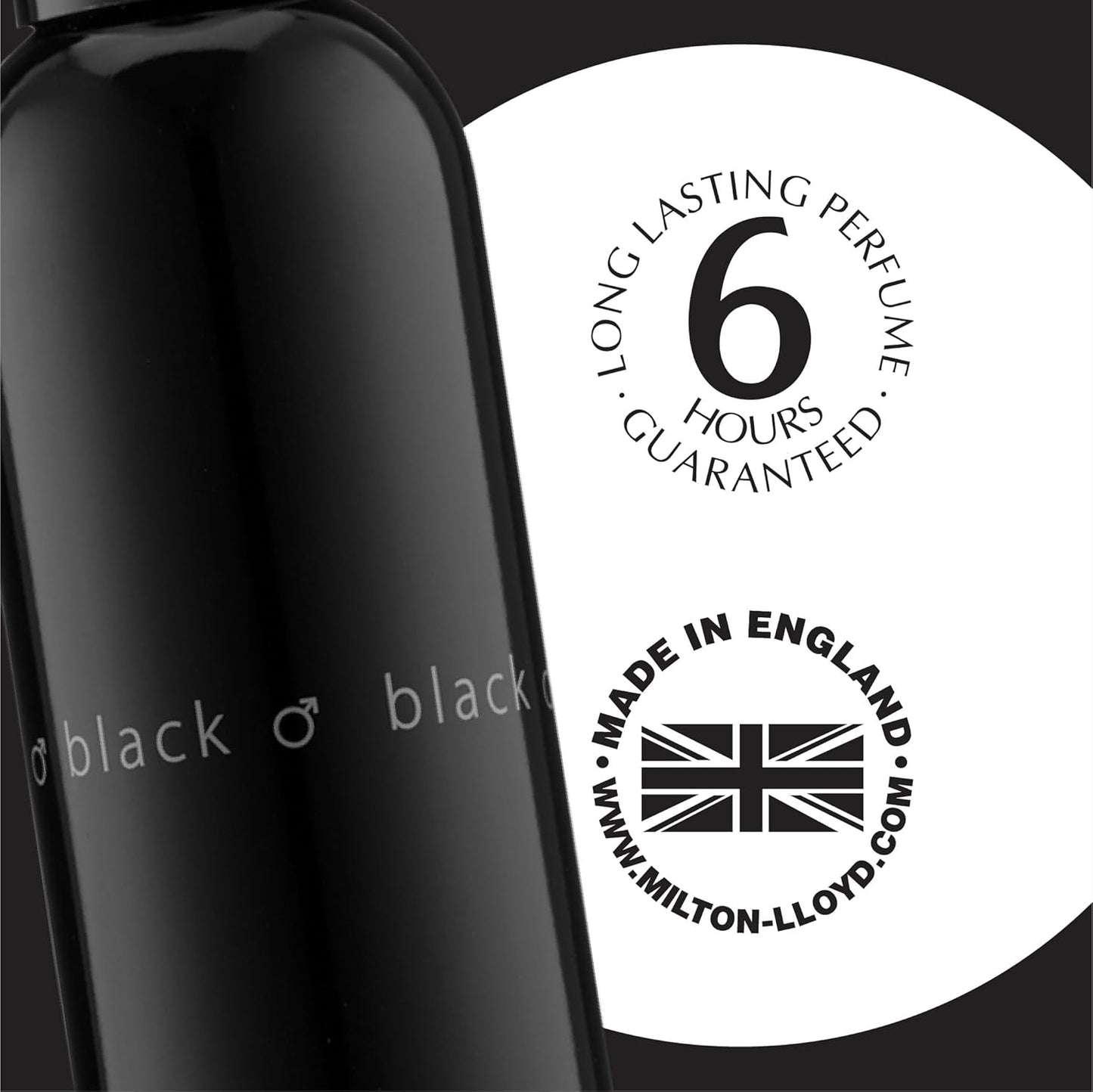 COLOUR ME Milton-Lloyd Black Homme - Eau de Parfum - Long Lasting Perfume for Men - Vanilla, Sandalwood Cologne for Men - Woody Men's Cologne - 3 oz.