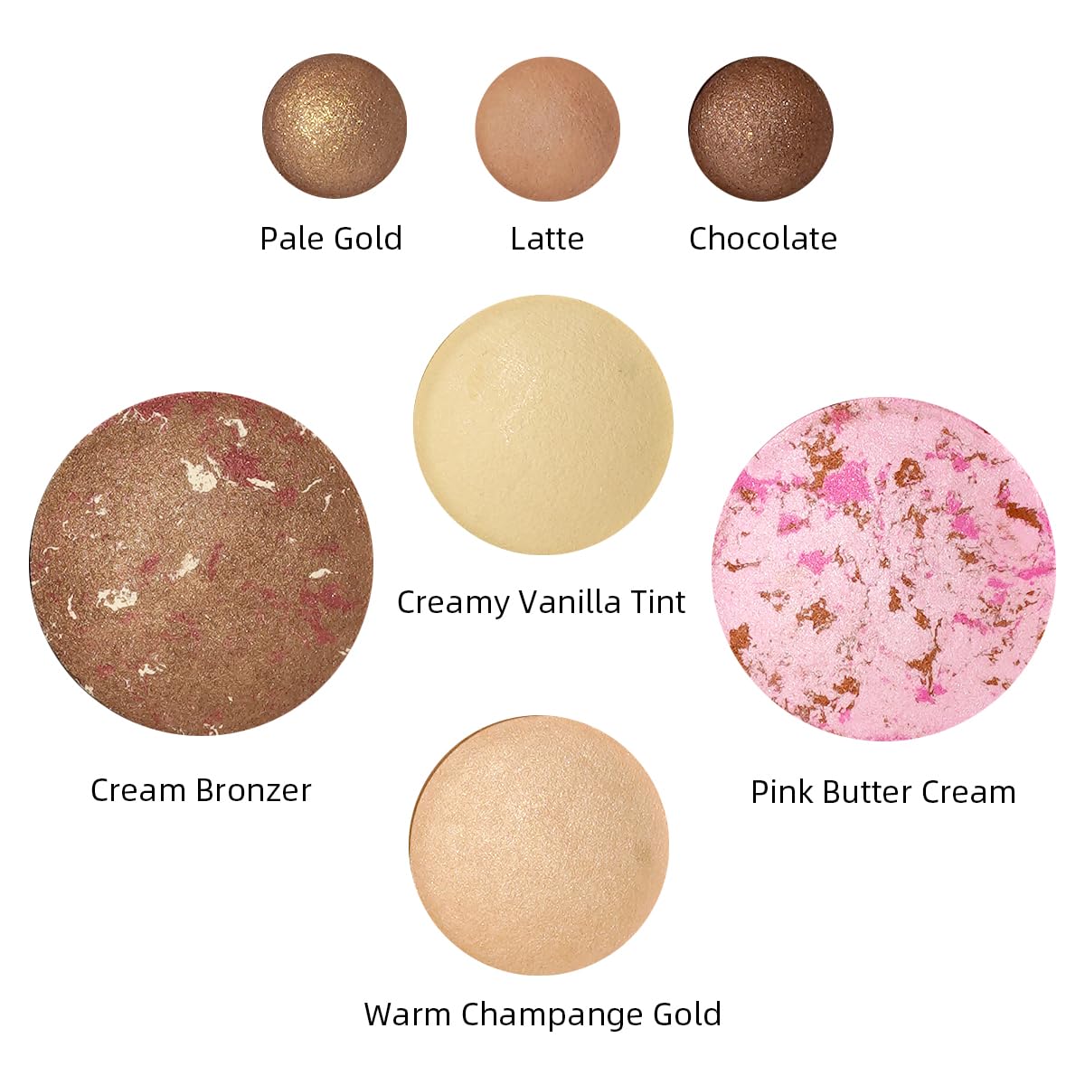 Velvety Smooth Baked Palette, Multi-purpose, Highly Pigmented Palette with Bronzing Powder, Eyeshadows and Blushes, Waterproof, Vegan & Cruelty-free.