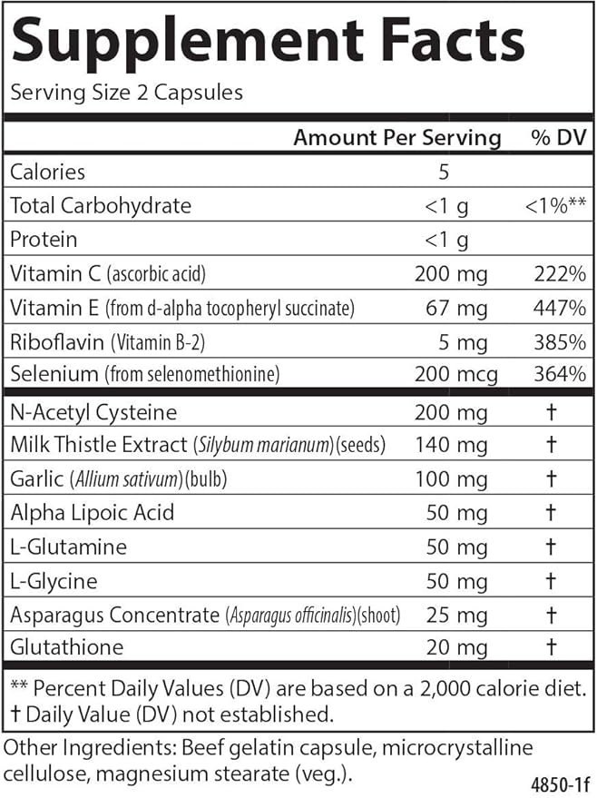 Carlson - Glutathione Booster, Alpha Lipoic Acid, Immune Support & Optimal Wellness, Antioxidant, 60 Capsules