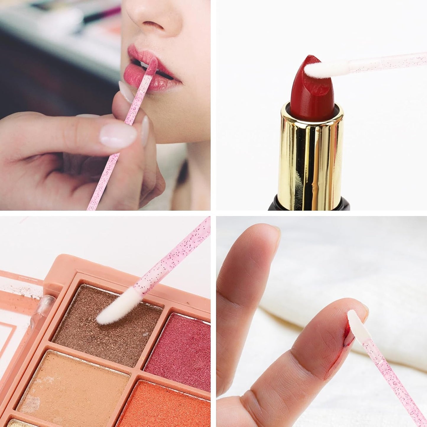 200 Pcs Disposable Mascara Wands Dual Ended Eyelash Brush Lip Brush, Lipstick Applicator Eyebrow Spoolies Brush for Eyelash Extensions - Hotpink