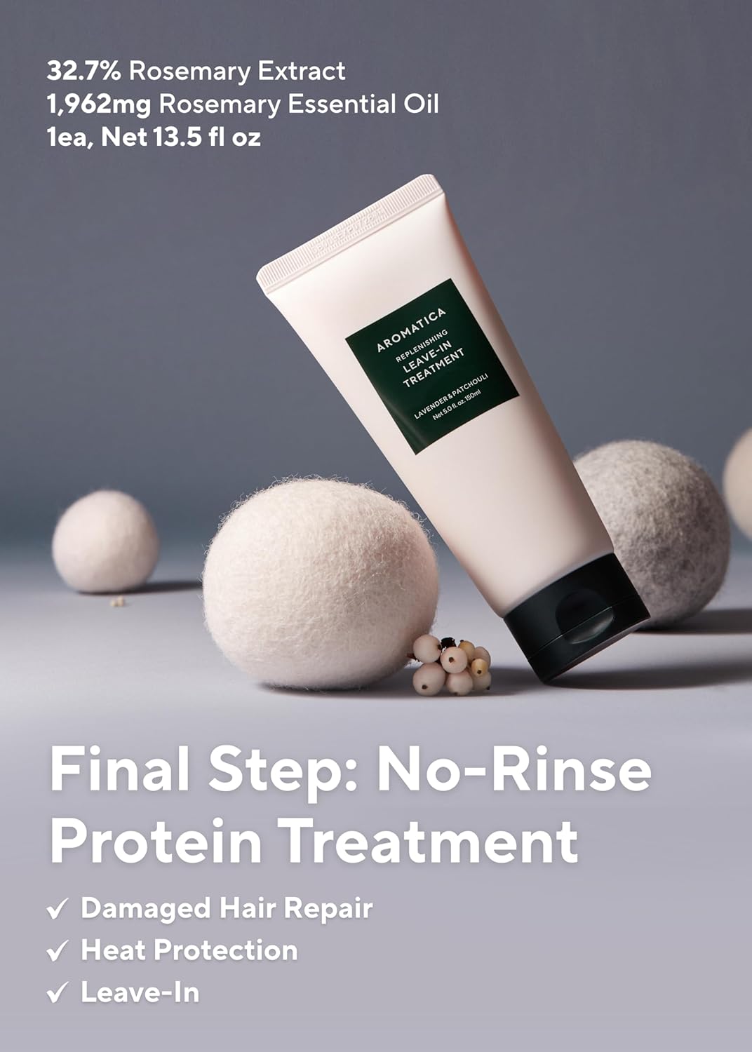 AROMATICA Rosemary Hair Care Gift Set - Shampoo for Hair Growth & Heat Protection, Leave-in Treatment & Scalp Treatment - Hair Care Kit for Women, Sulfate/Paraben Free For Men And Women