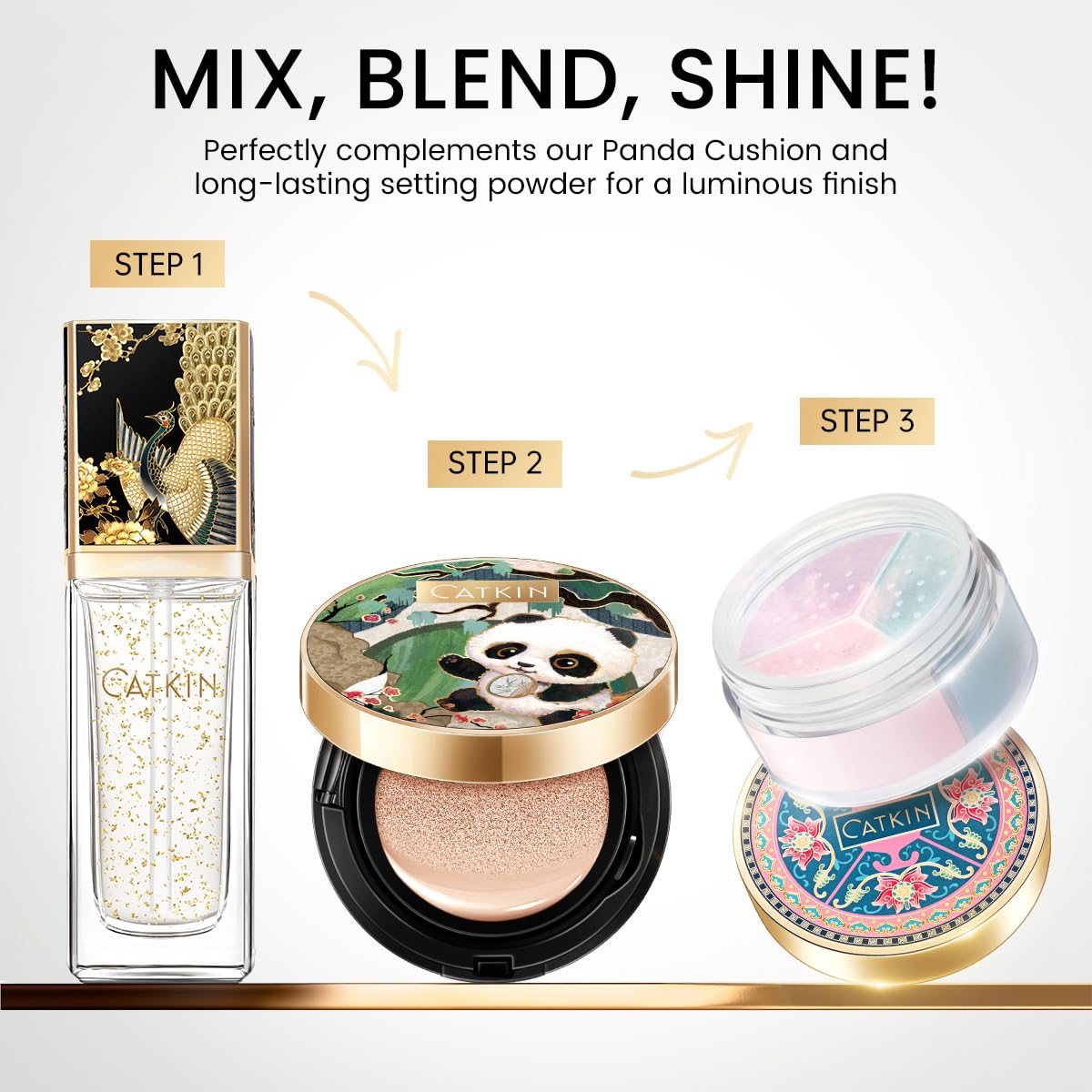 CATKIN Face Makeup Primer Base Ultra Hydrating Essense Natural Glow Finish for Dry Skin Blur Pores Infused with Black Truffle Serum & Hyaluronic acid Translucent Oil Free Formula