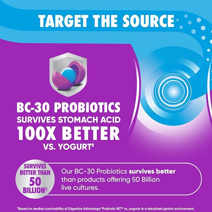 Digestive Advantage Probiotics For Digestive Health, Probiotic Gummies & Vit D, Daily Probiotics For Women &Men Occasional Bloating, Minor Abdominal Discomfort & Gut Health, 80ct Natural Fruit Flavors