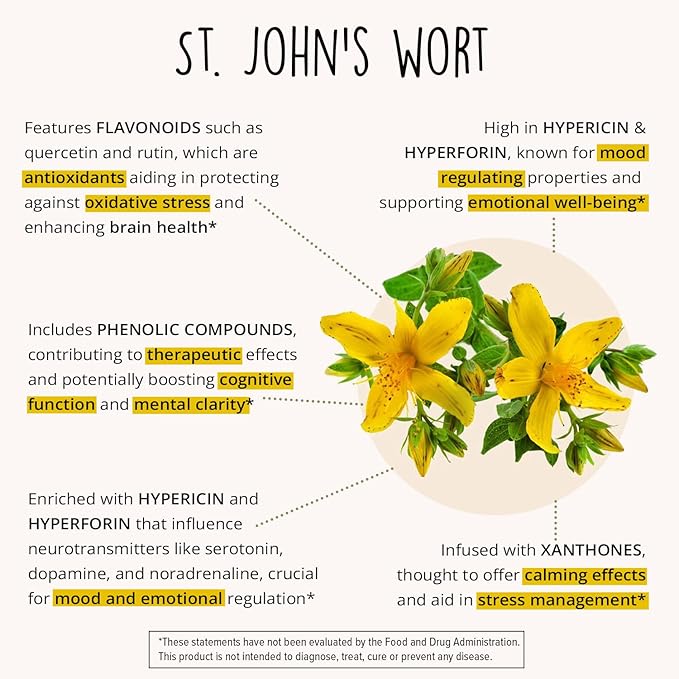 Joy-Filled Mood Support Supplement with St. 100% Plant-Based 120 ct