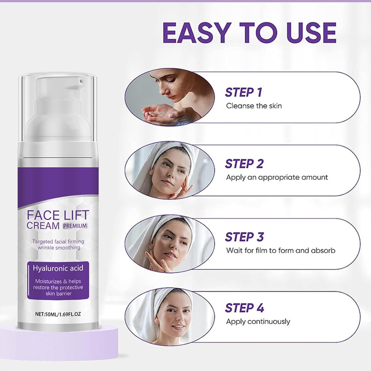 Instant Face Lift Serum – Facial Firming Cream for Women | Rapid Lift Advanced Neck Serum & Skin Tightening Cream – Smooth Fine Lines & Firm Sagging Skin