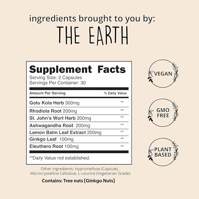 Joy-Filled Mood Support Supplement with St. 100% Plant-Based, 60 ct