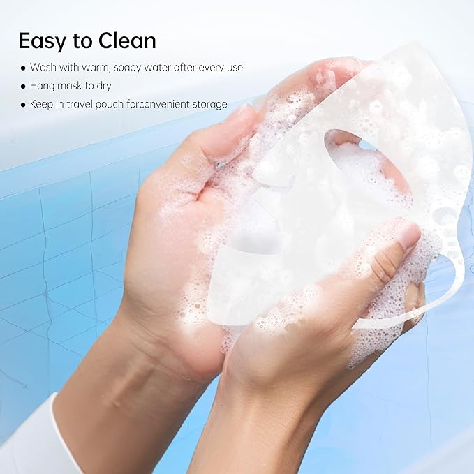 4 Pack Silicone Face Mask Holder for Sheet Masks,Moisturizing Facial Mask Cover,Prevent Evaporation,Beauty Face Tool,Travel Pouch,Reusable Anti-Wrinkle Silicone Face Mask