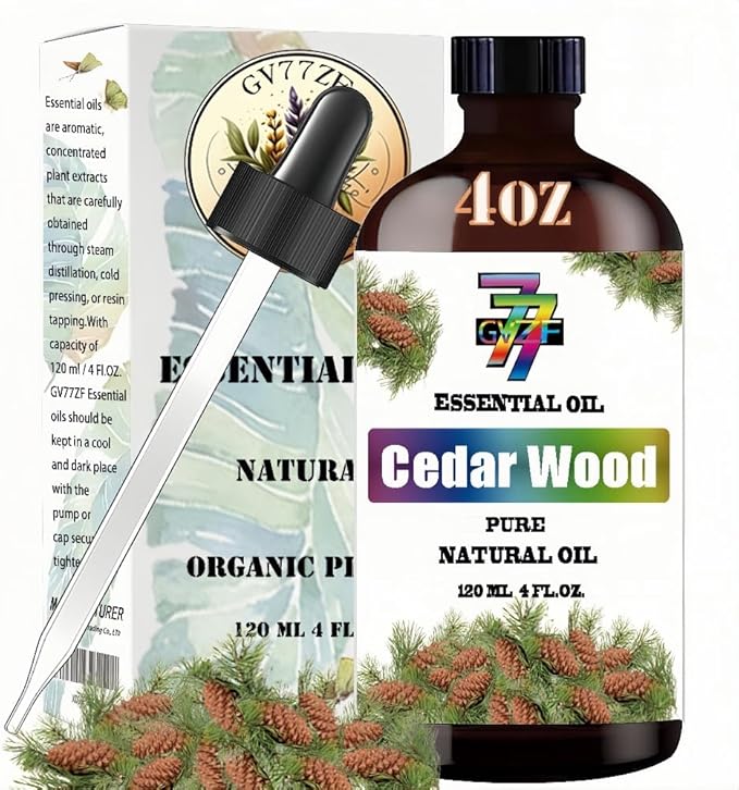 Cedarwood Essential Oil (4 oz/120 ml) - Cedar Oils Used in diffusers, humidifiers, Home Baths, Cleaning Products, Yoga, DIY Soaps and DIY Scented Candles