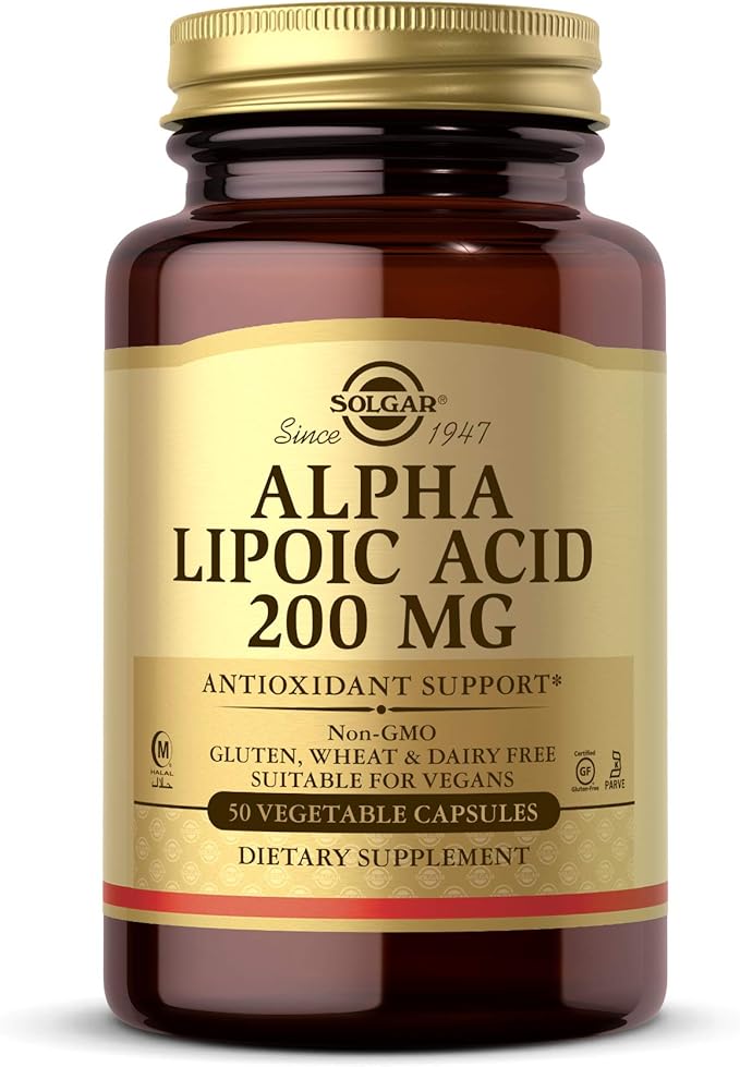 Solgar Alpha Lipoic Acid 200 mg, 50 Vegetable CoQ-10 - 50 Servings