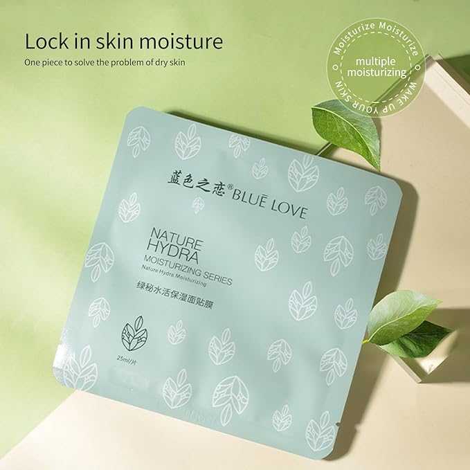 BLUE LOVE 40-Pack Hydrating Facial Masks for Women & Man – Moisturizing Sheet Masks for All Skin Types – Ultimate Skincare Mask Set for Radiant Skin
