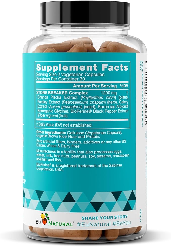 Chanca Piedra Stone Breaker – Natural Dissolver, Kidney Cleanse & Gallbladder Supplement – Detoxify Urinary Tract, Flush Impurities, Clear System – 120 Vegan Soft Capsules