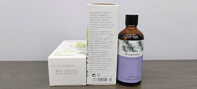 3.38FL.OZ Rosemary Essential Oil, for Aromatherapy Diffusers, Humidifiers, Great for DIY Candle and Soap Making, Huge 100ML Bottle