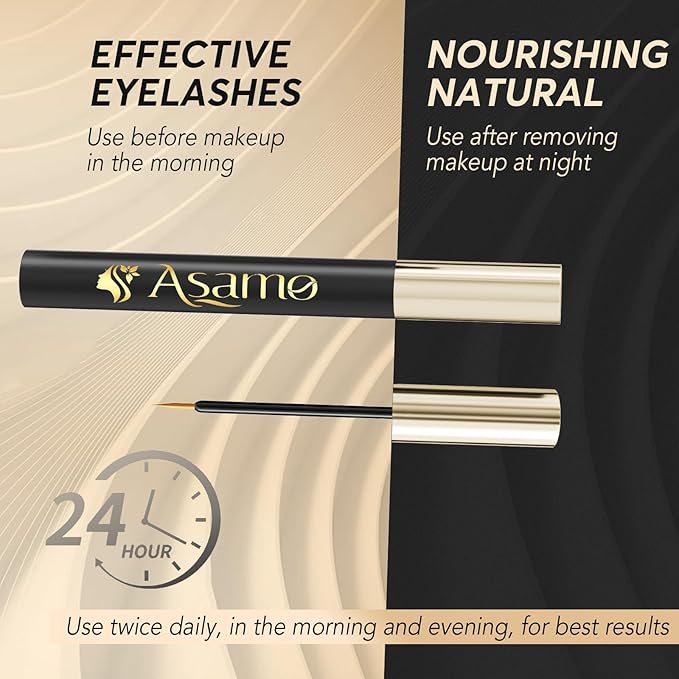 Eyelash Growth Serum – 15 Plant Extracts for Longer Lashes, Natural Beauty Enhancement,eyelash serum growth (Gold Black)