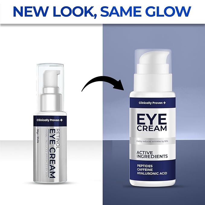 Under Eye Care Bundle: Eye Cream for Dark Circles, Puffiness & Bags with Retinol, Hyaluronic Acid & Caffeine + 30 Pairs Under Eye Patches for Dark Circles & Wrinkles, Anti-Aging Collagen Eye Masks for