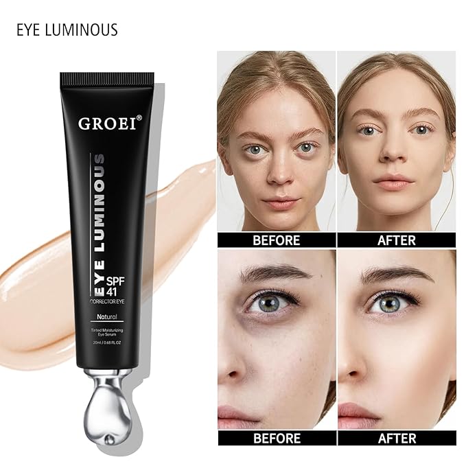 Luminous Eye Corrector Spf 41,Under Eye Concealers For Dark Circles, Luminous Eye Corrector for Puffiness and Bags Under Eyes Corrector, Anti Aging Eye Cream for Women and Men (Natural color)