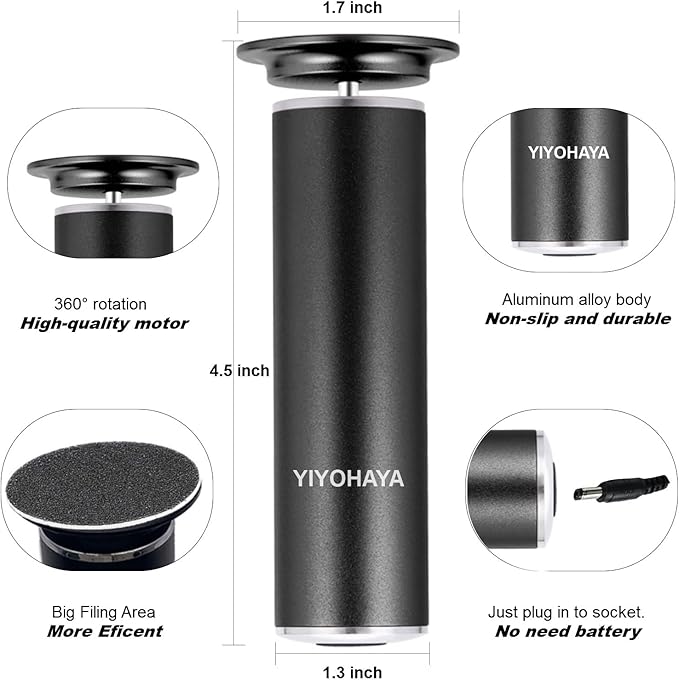 Electric Feet Callus Remover,Foot File Grinder Tool with Speed Controller and 60pcs Replacement Sandpaper Disk,Pedicure Tools for feet for Men Women Dead Dry Crack Skin Calluses