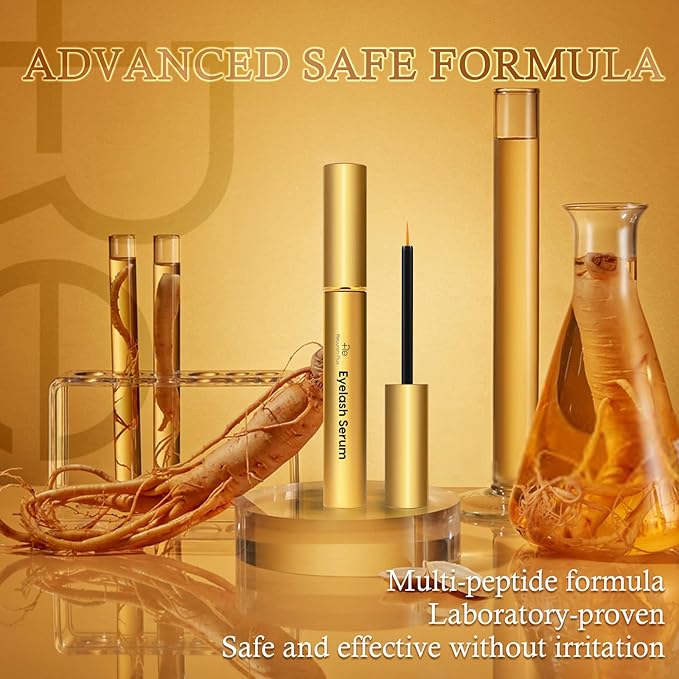 Premium Eyelash Growth Serum: Advanced Vegan Formula for Longer Thicker Lashes (Rose Gold, 0.17 Fl Oz (Pack of 1))