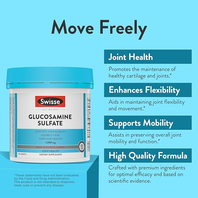 Swisse Glucosamine Sulfate Joint Support Supplement, 1500mg | 180 Tablets