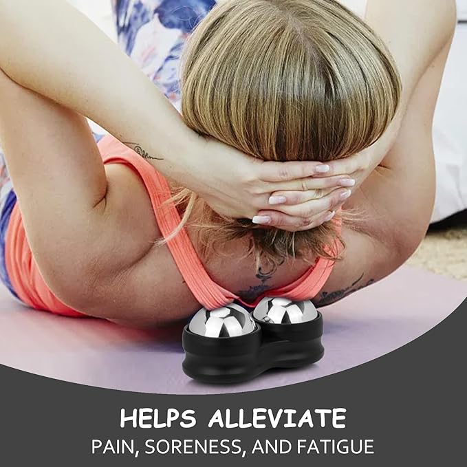 Jade Eye Mask, Facial Cooling Mask & Peanut Massage Roller Ball Cold - Double Ball Massage Tool for Reliefs Muscle Pain