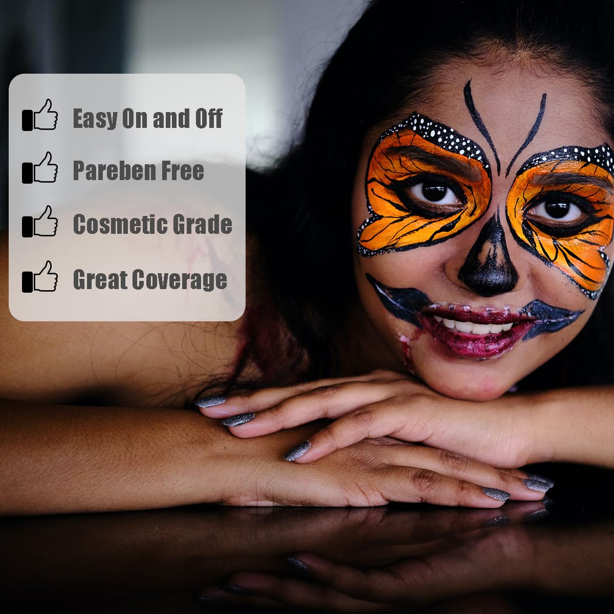 Bowitzki 30g Professional Face Paint Body Paint Water Based Face painting Makeup Safe for Kids and Adults Split Cake Single Color (Neon White)