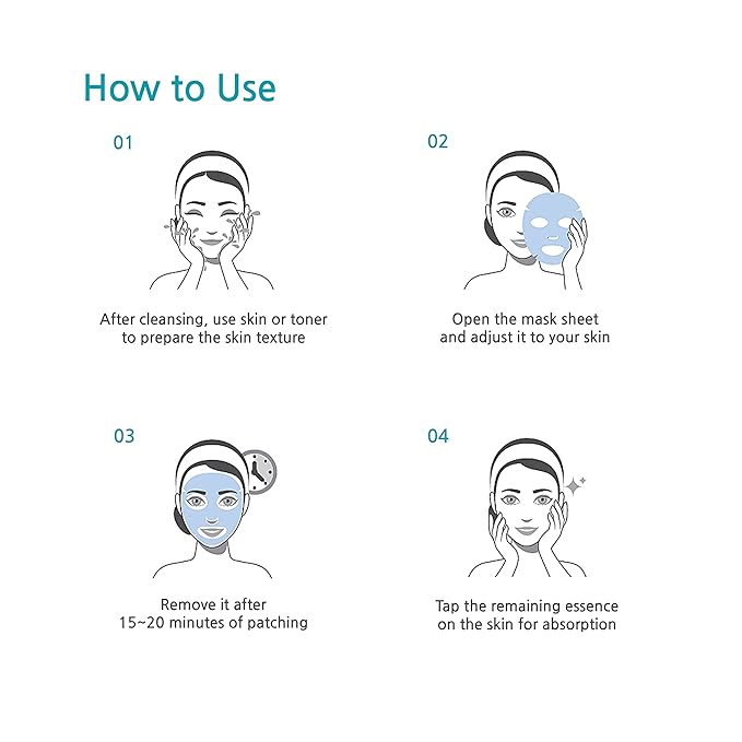 Intensive Aqua Mask 10 Pack | Hydrating, Moisturizing and Soothing Face Sheet Mask for All Skin Types | With Hyaluronic Acid, Panthenol, Shea Butter, Jojob Oil, Witch Hazel