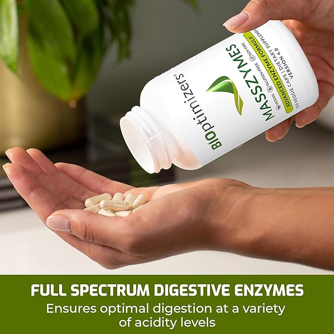 BiOptimizers MassZymes - Complete Digestive Enzymes (250 Capsules)