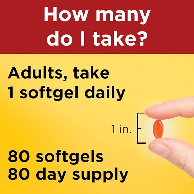 Nature Made CoQ10 200mg, Dietary Supplement for Heart Health Support, 80 Softgels, 80 Day Supply