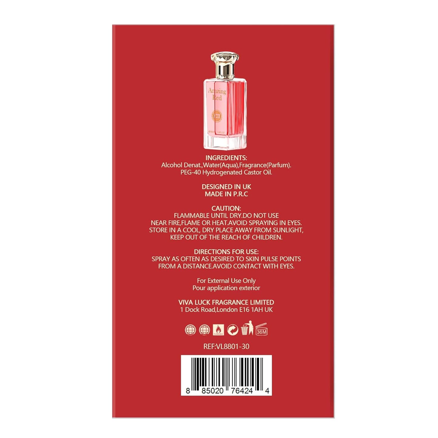 Hybrid & Company Women Amazing Red Eau De Parfum Vaporisateur Natural Spray 3.4 Fl Oz