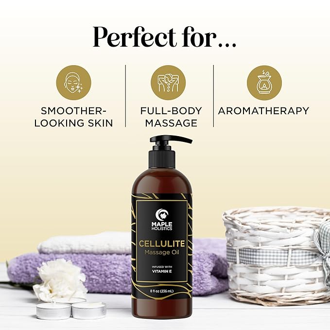 Maple Holistics Skin Firming Set with Firming Lotion and Cellulite Massage Oil Firming and Tightening Body Care Bundle