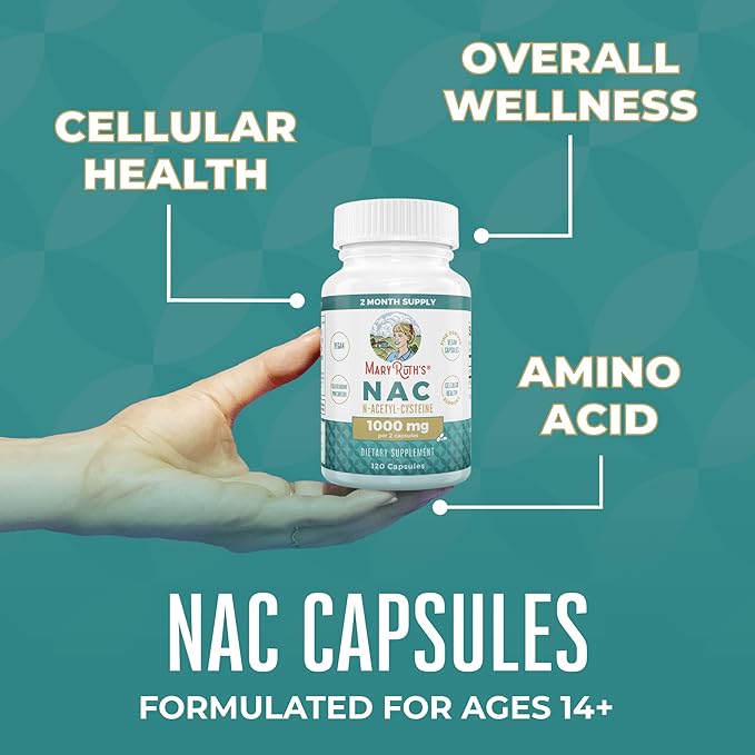MaryRuth Organics Nutritional Supplement Capsule, N-Acetyl 2 Month 1000mg Per 120 Count